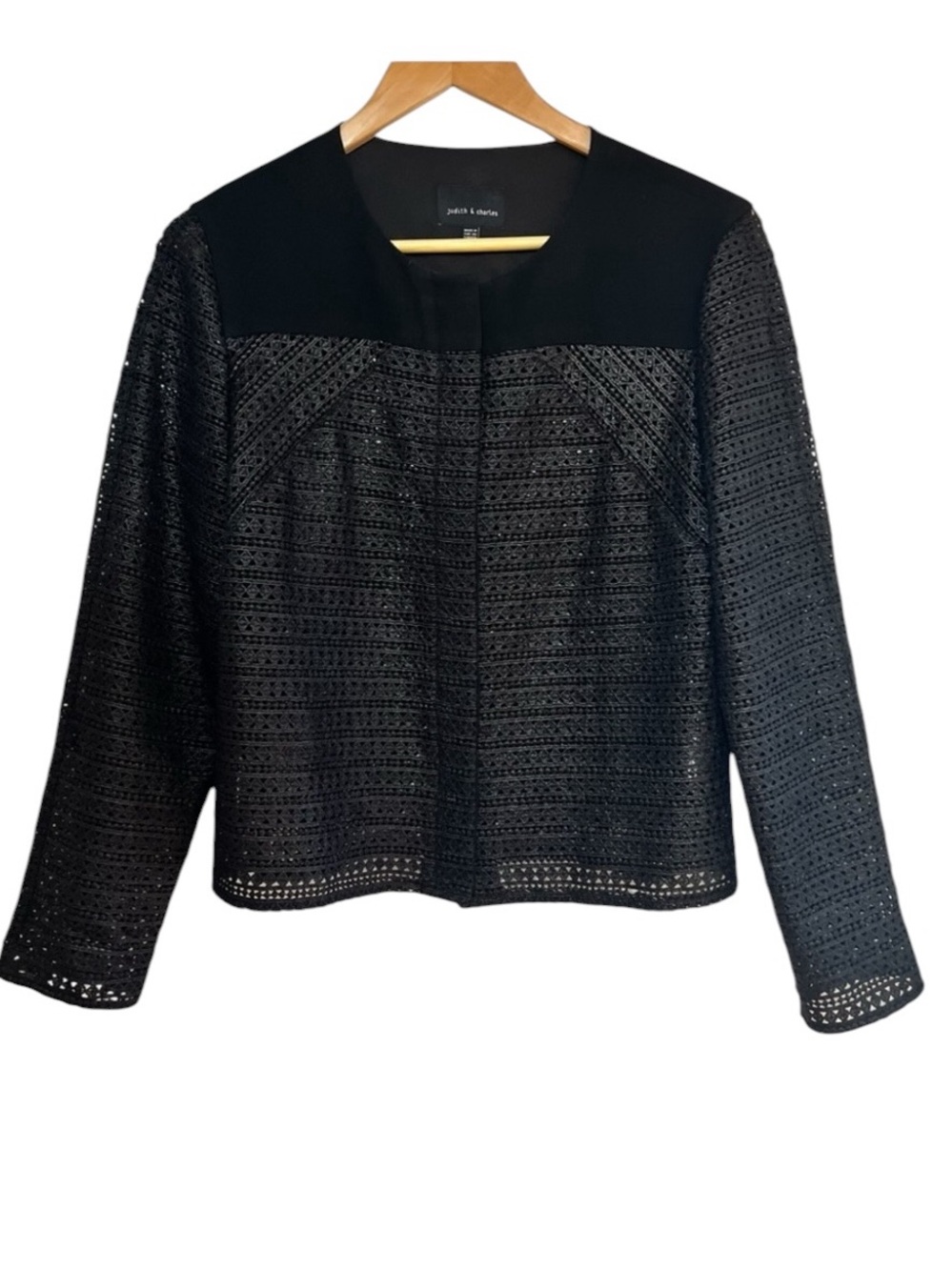 Judith & Charles semi sheer lace cropped boxy blazer size 10 good condition